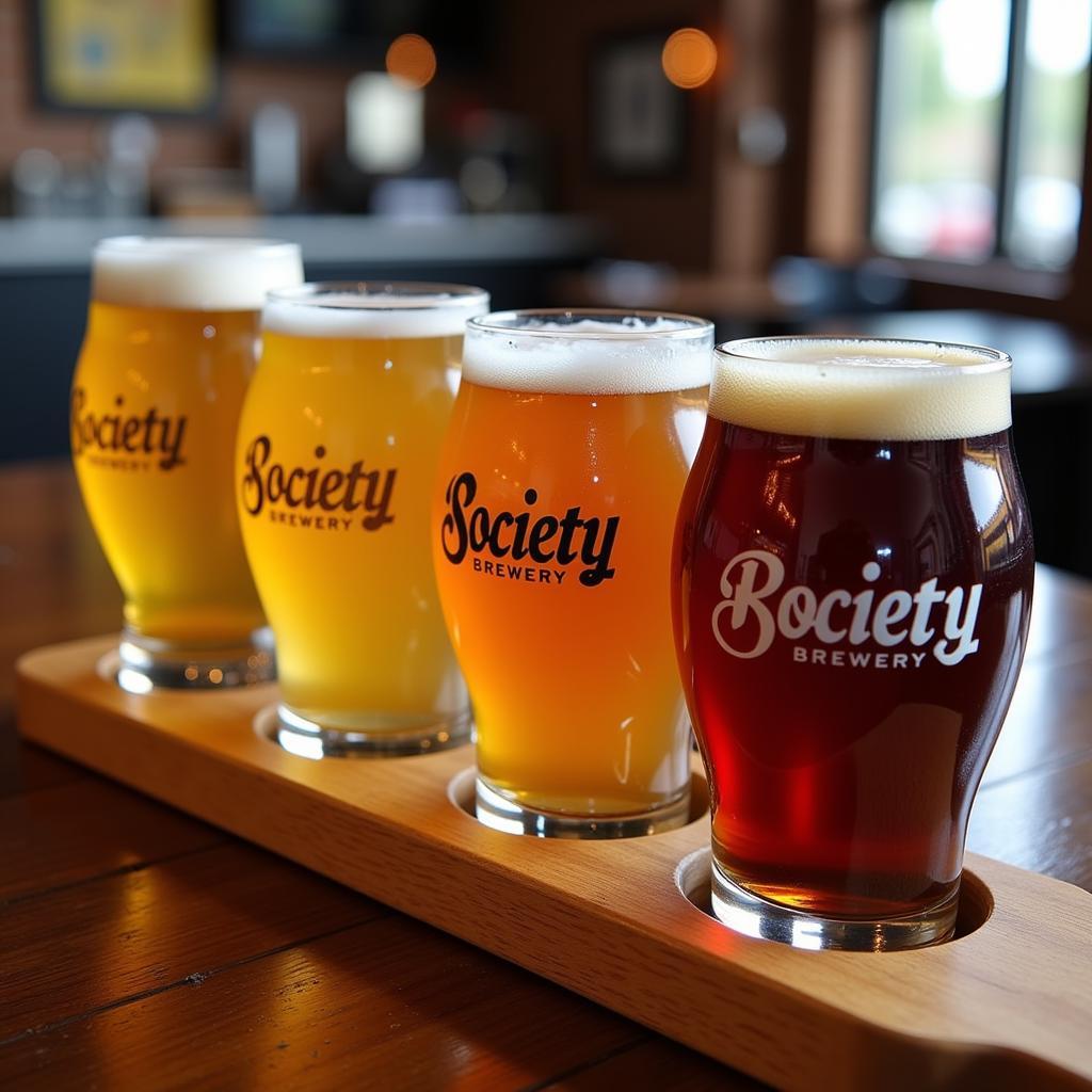 Beer tasting at Society Brewery San Diego