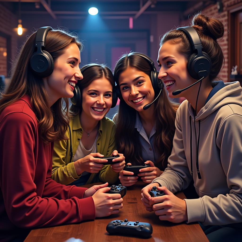 Diverse group of gamers connecting online