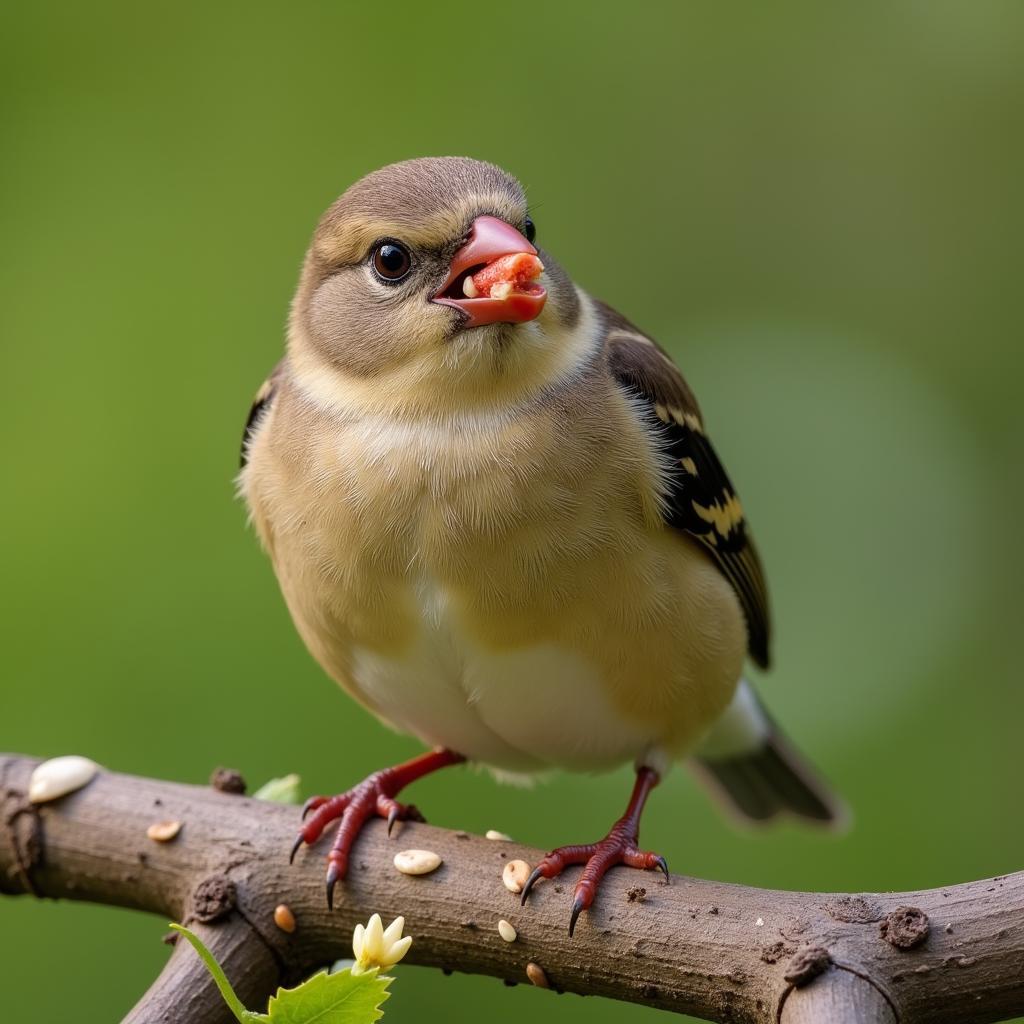 A Society Finch enjoying a healthy meal