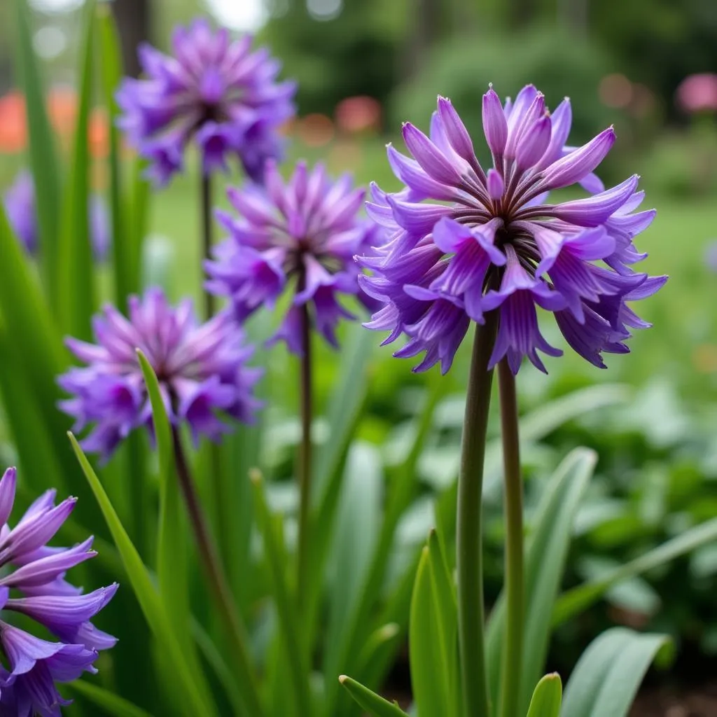 Society garlic flower in full bloom