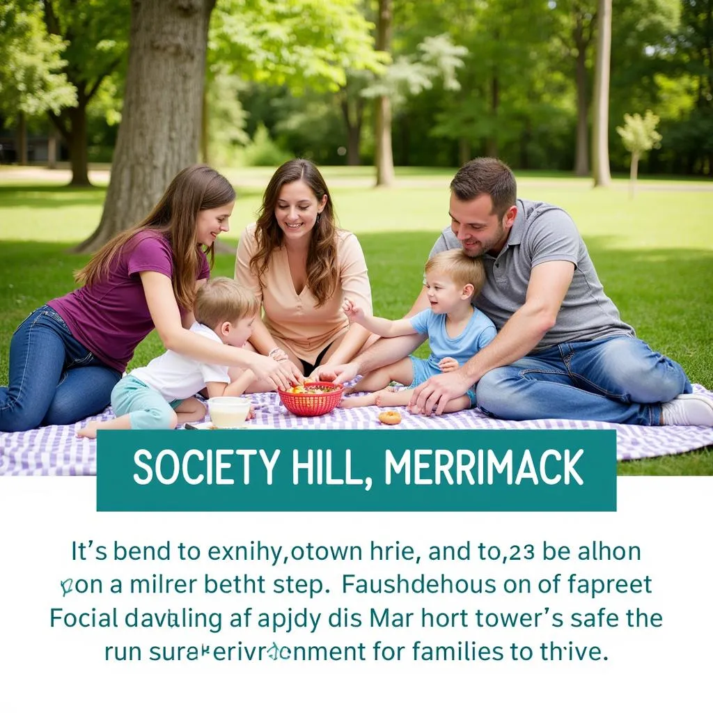 Families enjoying a picnic in a park in Society Hill Merrimack