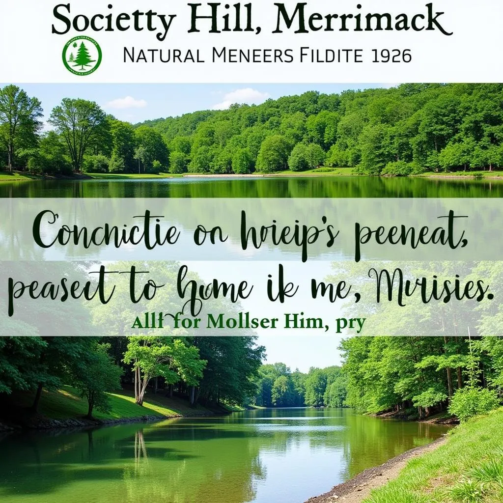 A scenic view of Society Hill Merrimack, surrounded by lush forests and sparkling lakes