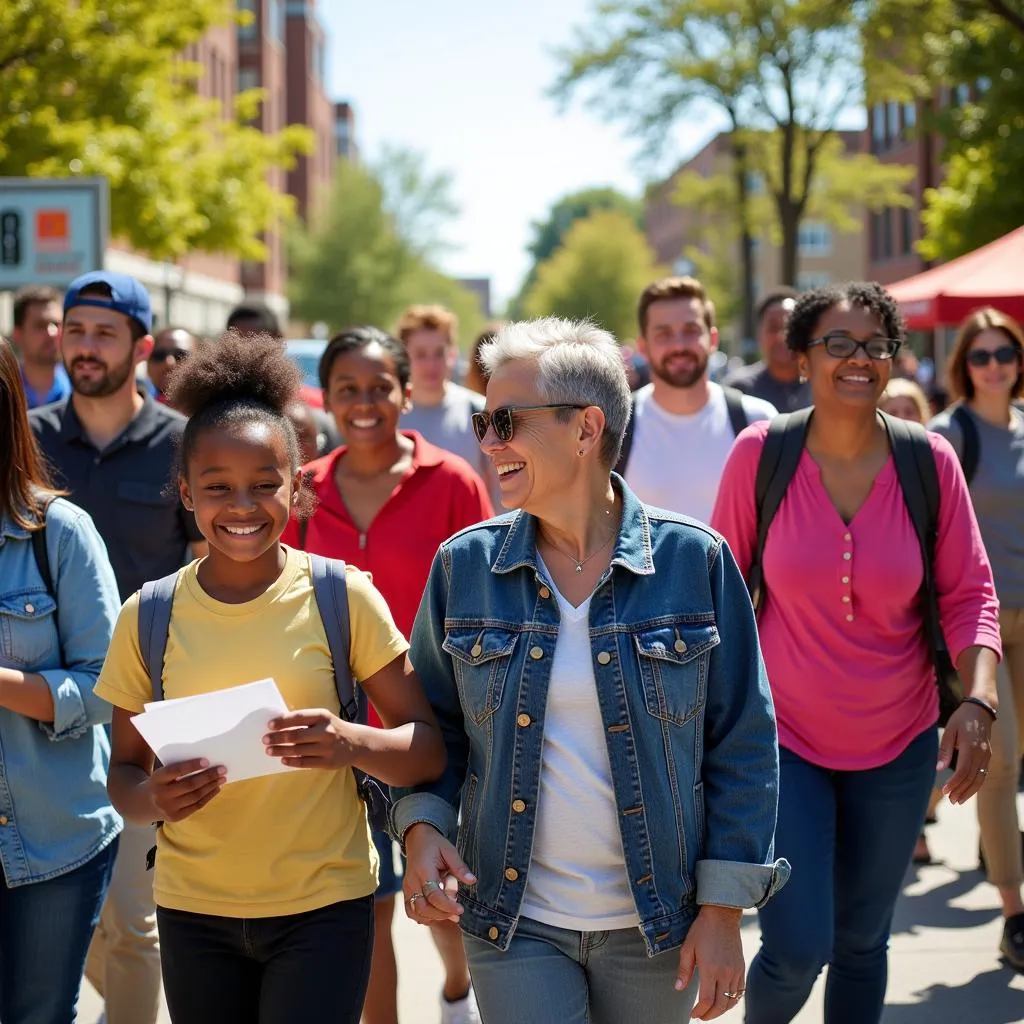 Residents gathering for a community event at Society Hill at Somerset III