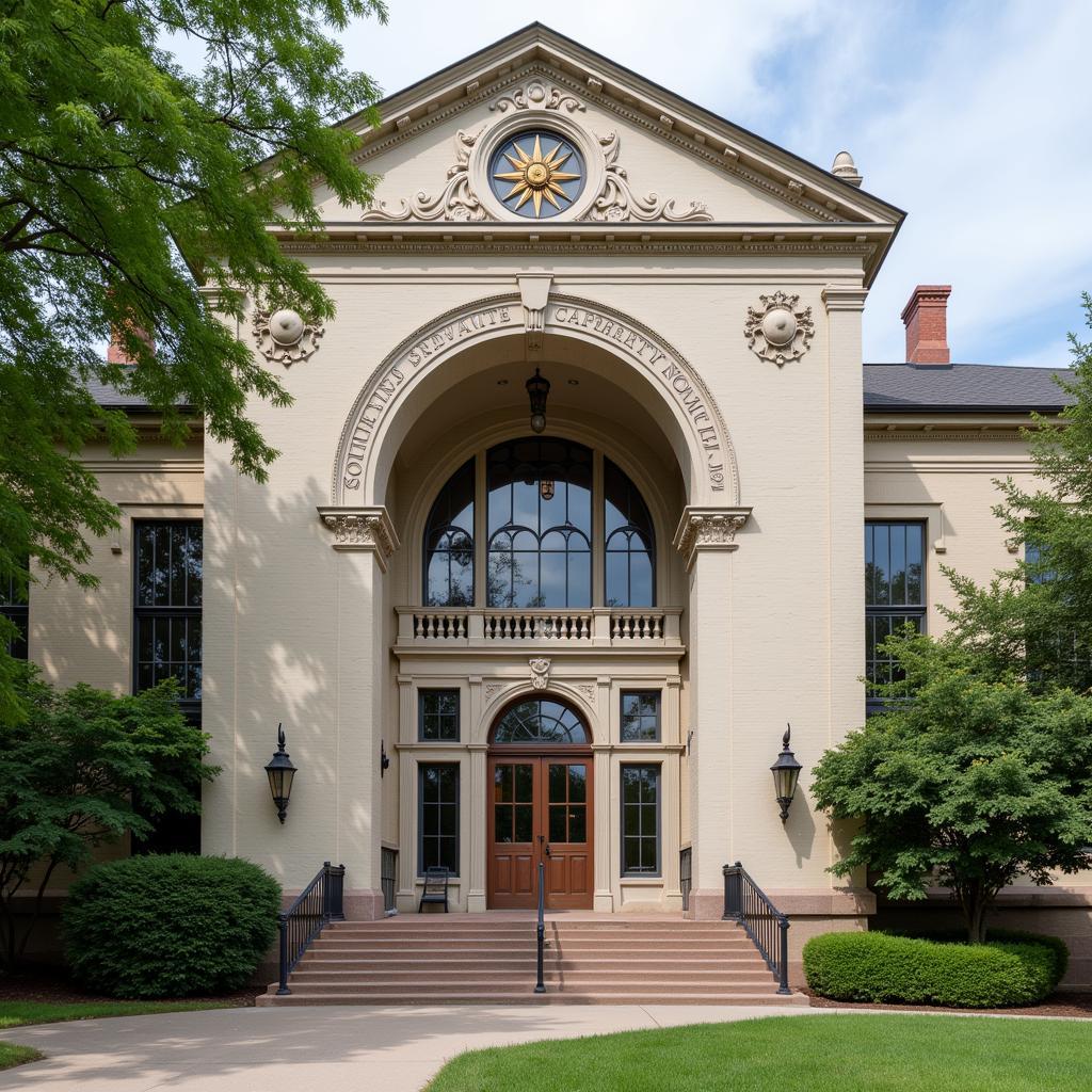 The Society of Jesus Symbol on a University Campus