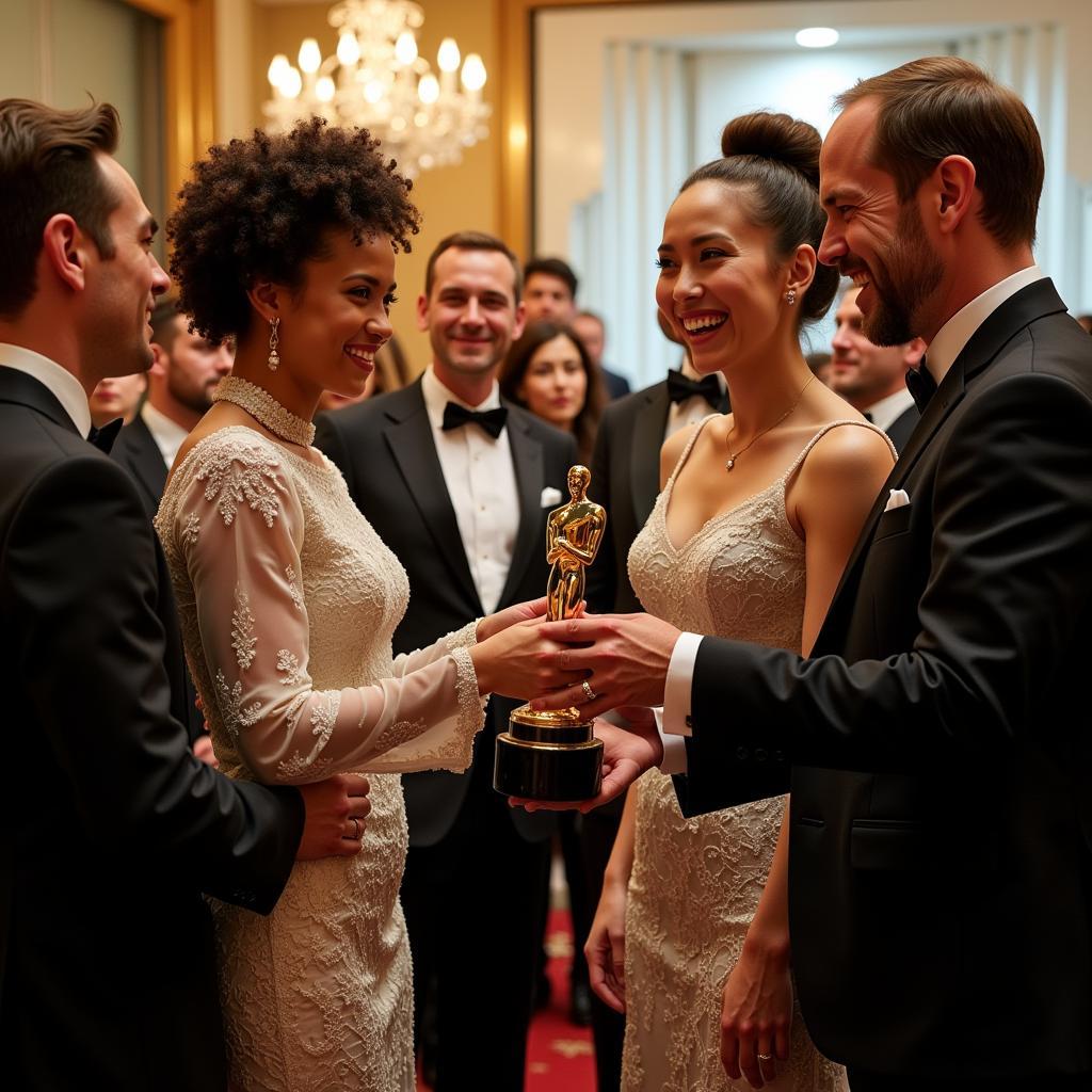 A photo of the Society of the Snow cast and crew at an awards ceremony