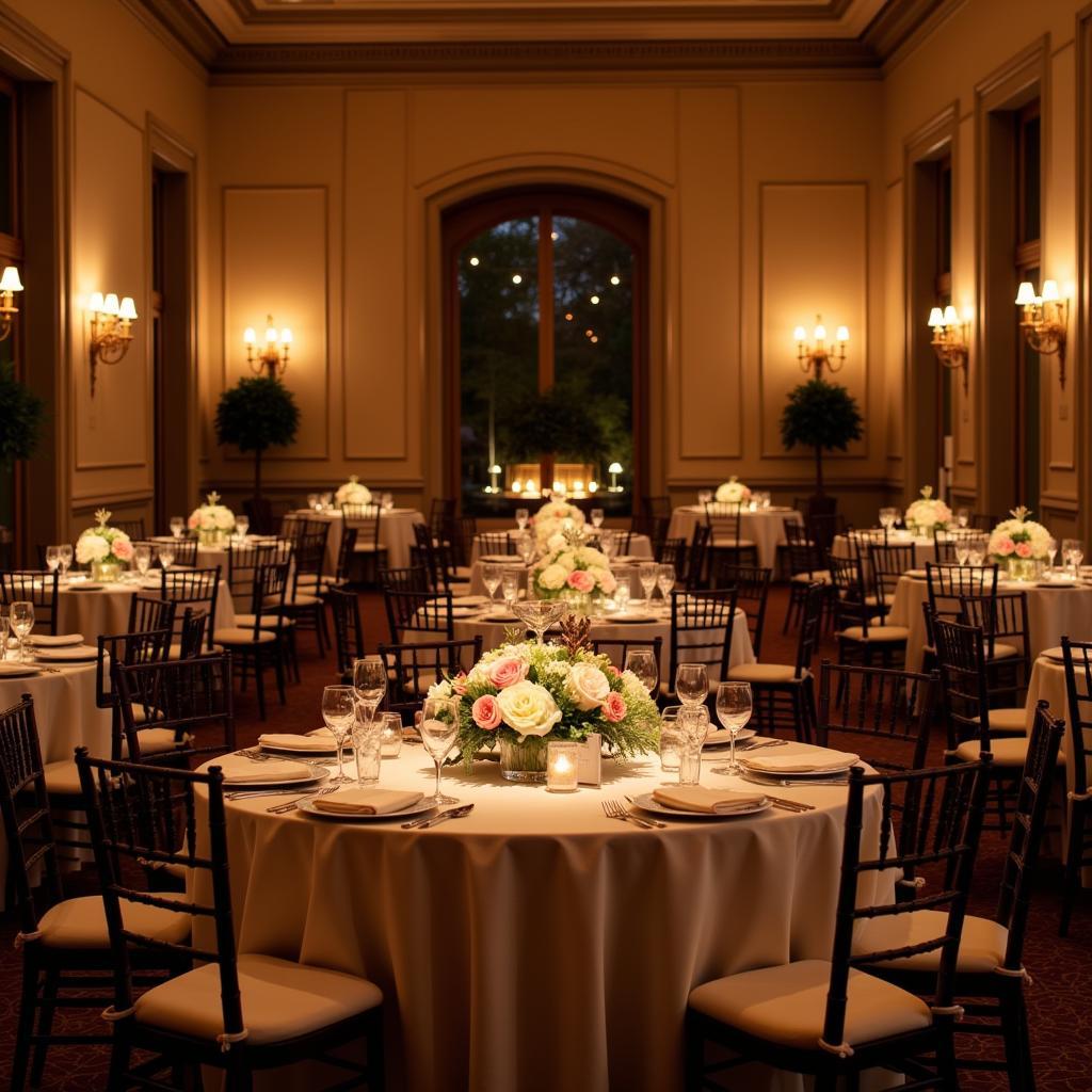 Wedding reception setup in the Society Room Hartford