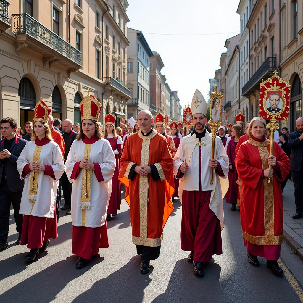 Religious procession of the Society of Saint Pius V