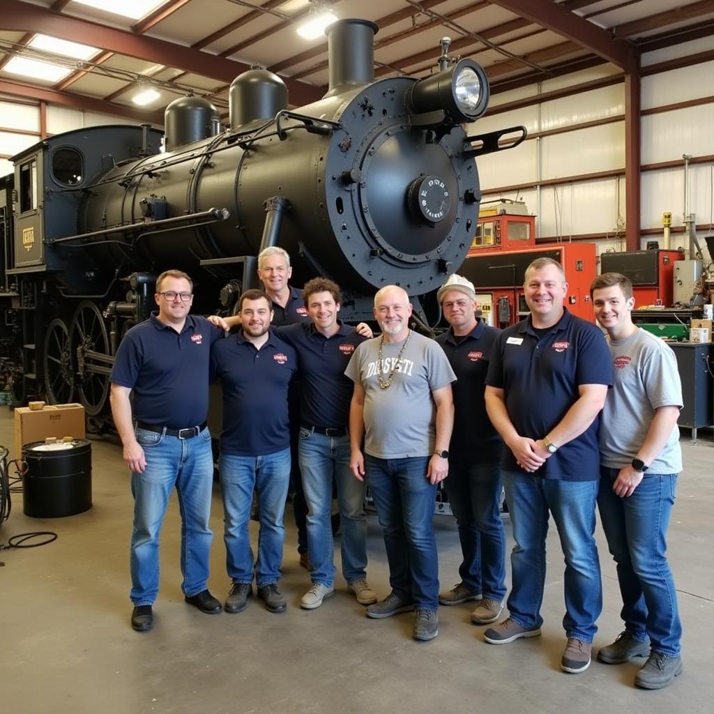 Soo Line Historical Society Members Restoring Locomotive