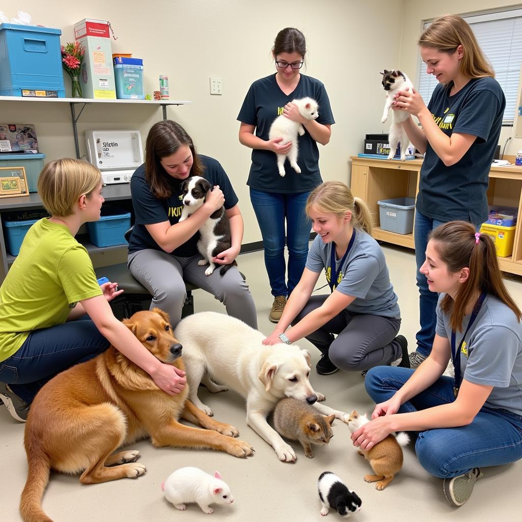 South Brevard Humane Society Volunteers with Animals