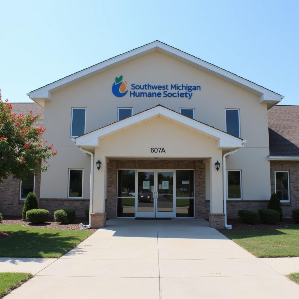 Modern, welcoming building of the Southwest Michigan Humane Society