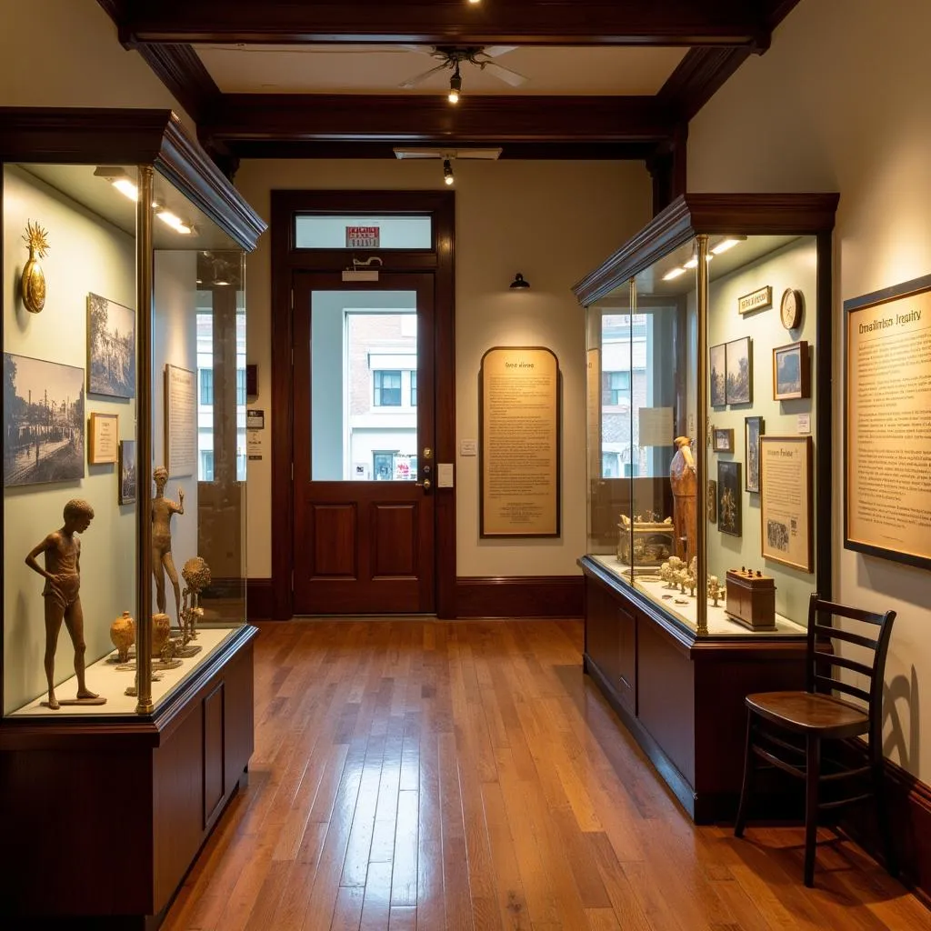 Interior view of a Southwest Seattle Historical Society exhibit