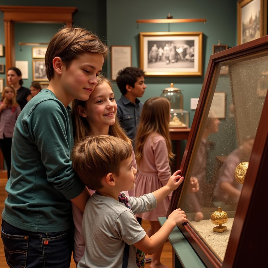 Visitors exploring the museum