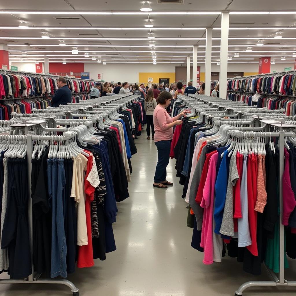 The clothing section inside the St. Vincent de Paul Gulfgate Thrift Store