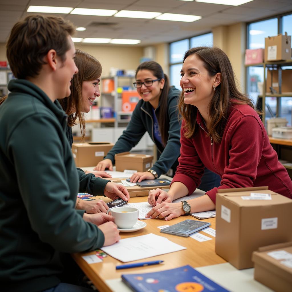 Friendly volunteers assisting customers at the St. Vincent de Paul Society Thrift Store in Addison, IL.