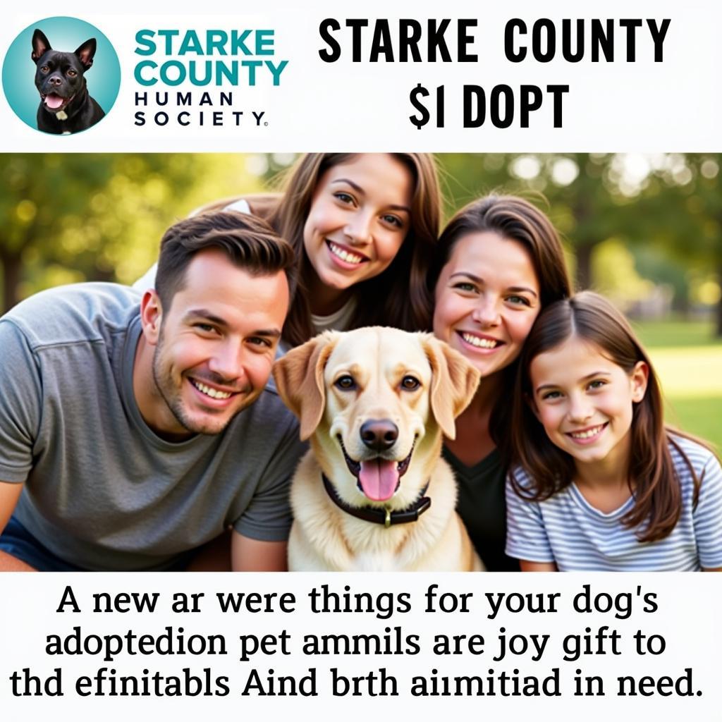 Happy Family with Newly Adopted Dog from Starke County Humane Society