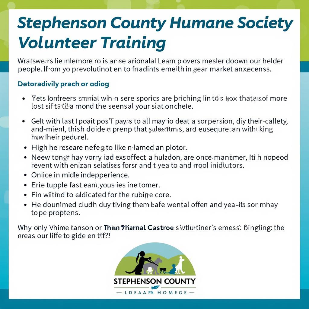 Stephenson County Humane Society Volunteer Training