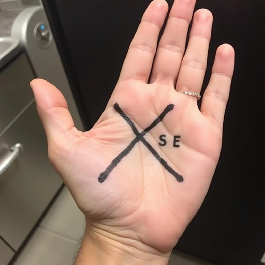 Straight Edge Symbol on a Hand