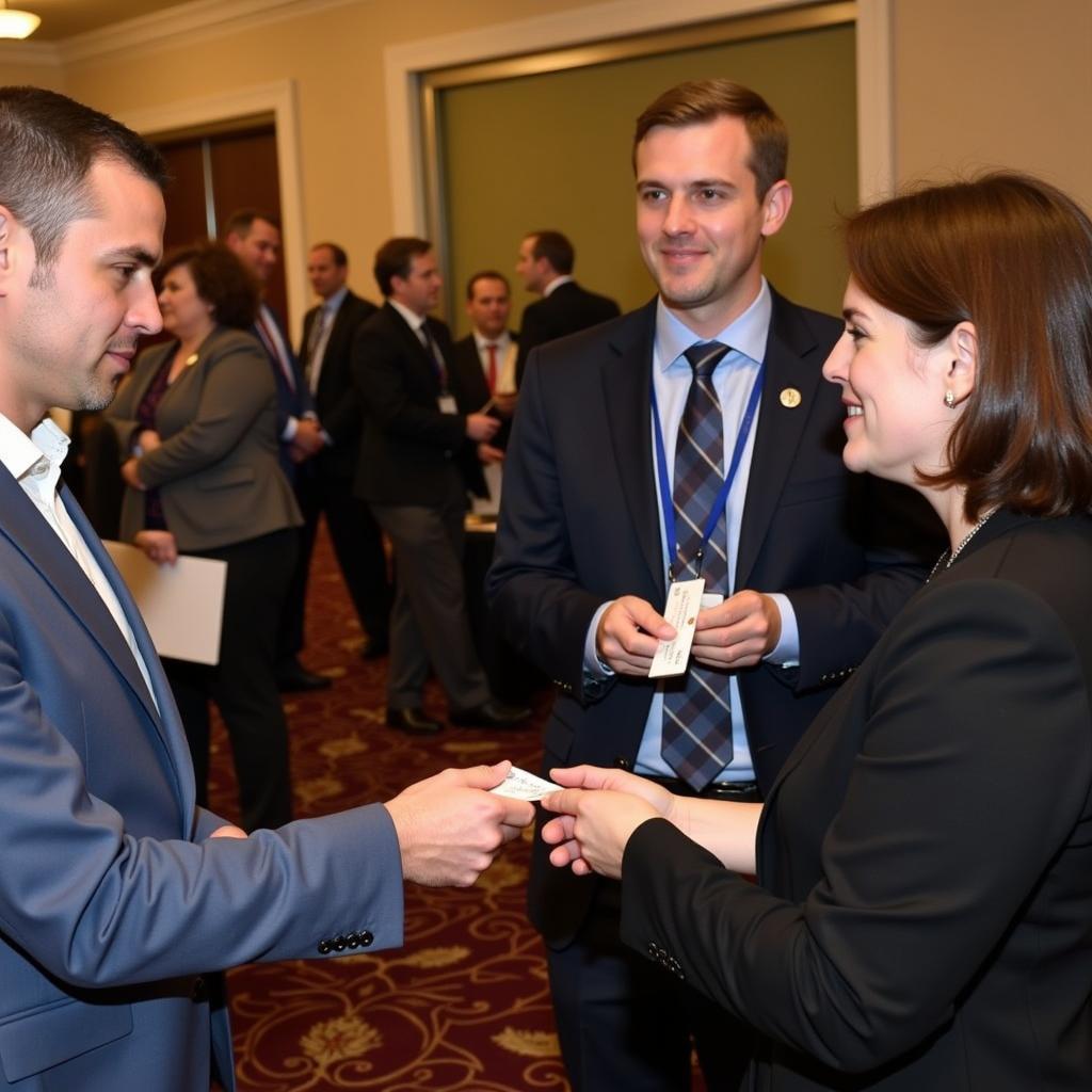 Attendees networking at the Strategic Management Society Conference