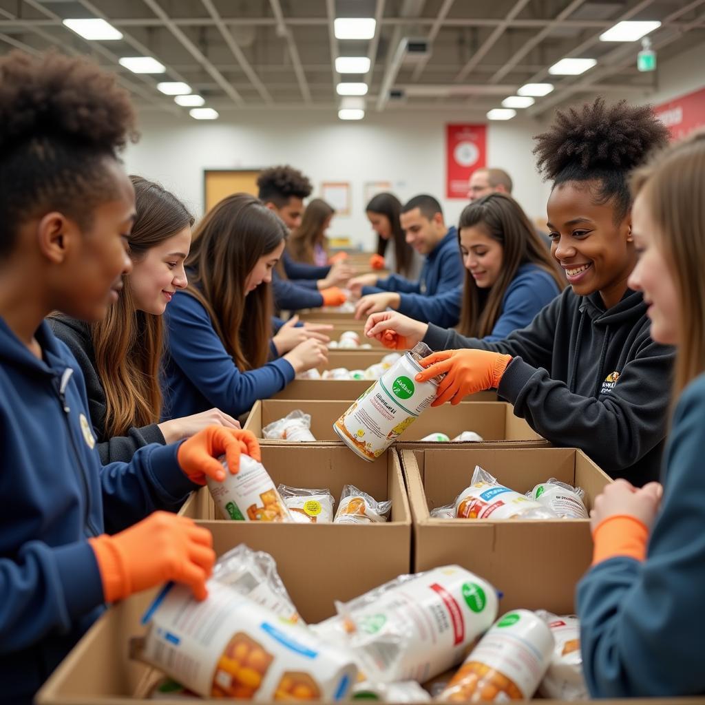 Student volunteering at a local community center