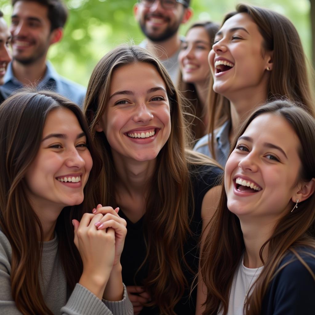 Students celebrating genuine honor society induction 