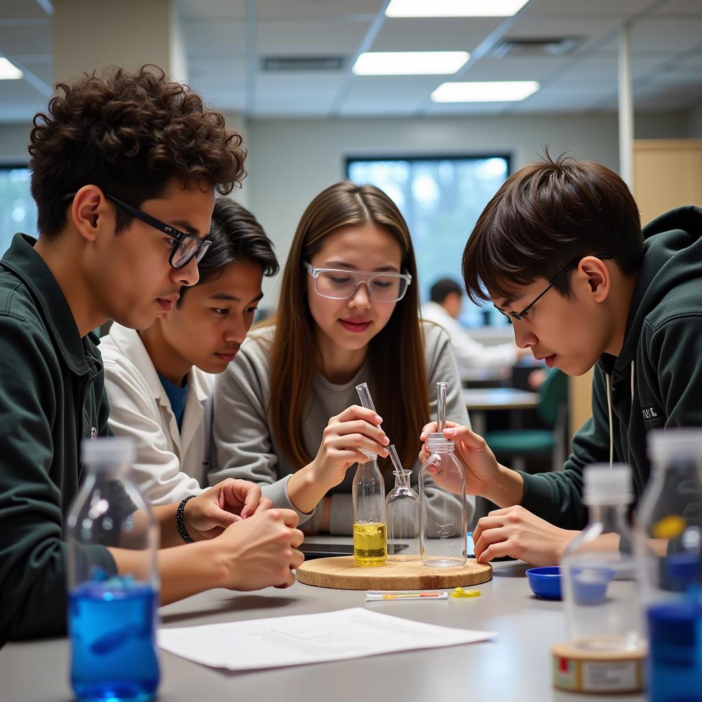 Students Engaging in a Science Experiment