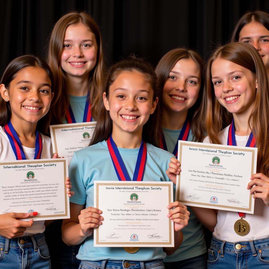 Students Receiving Thespian Awards