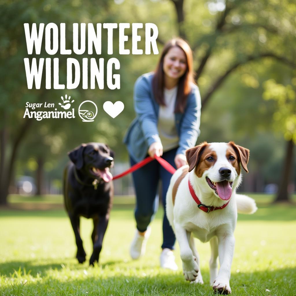 Volunteer Walking Dog at Sugar Land Humane Society