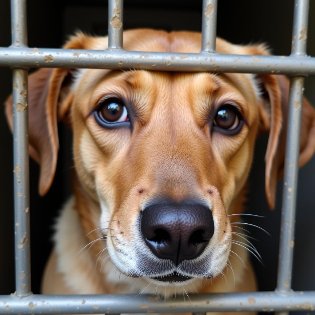 Dog in Kennel at Sullivan County Humane Society