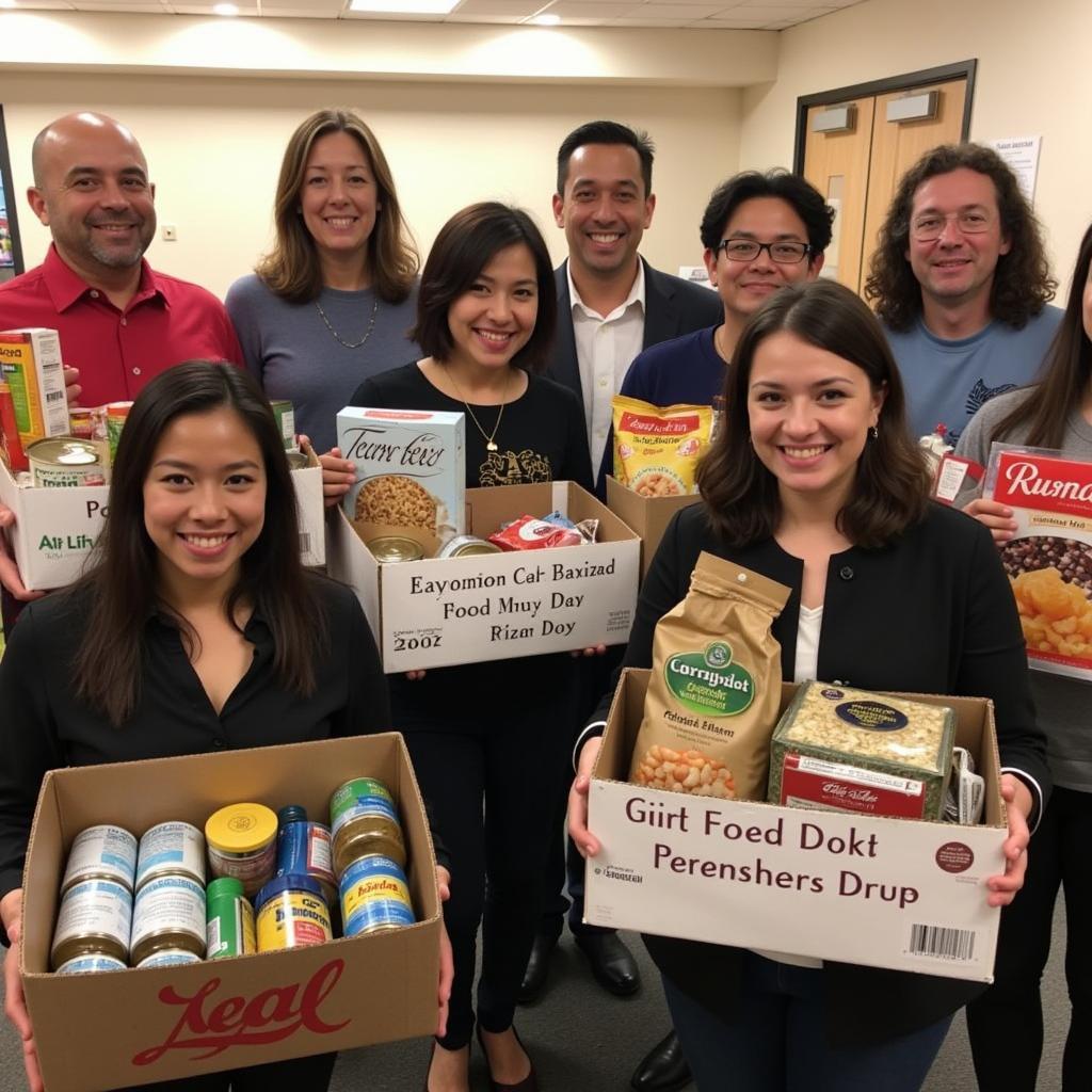 Community Members Donating to Sunny Slope Dining Room Food Drive