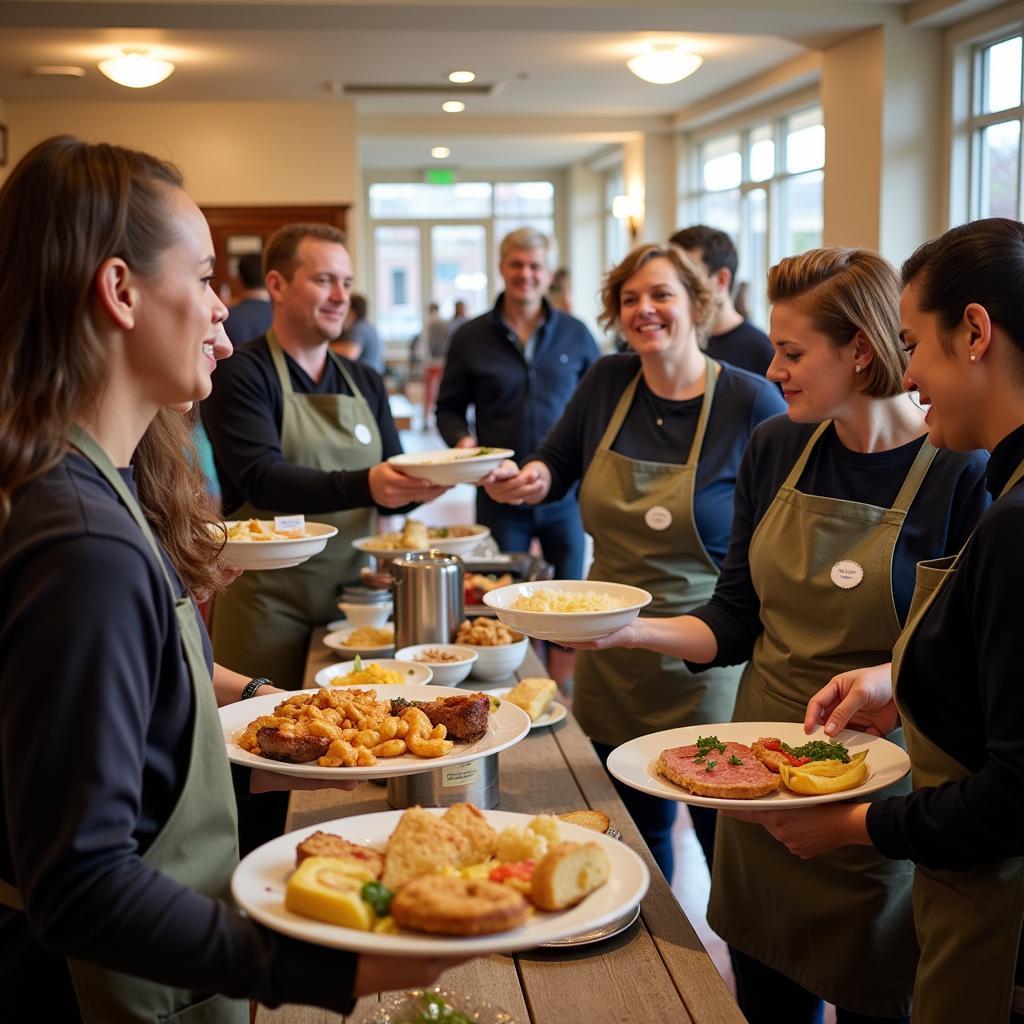 Volunteers Serving Meals at Sunny Slope Dining Room