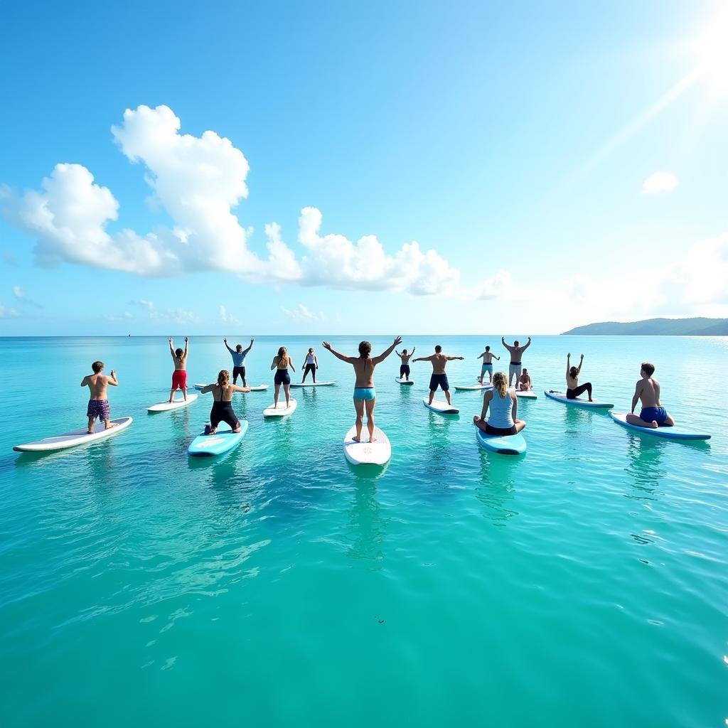 Group Stand Up Paddle Board Yoga Class