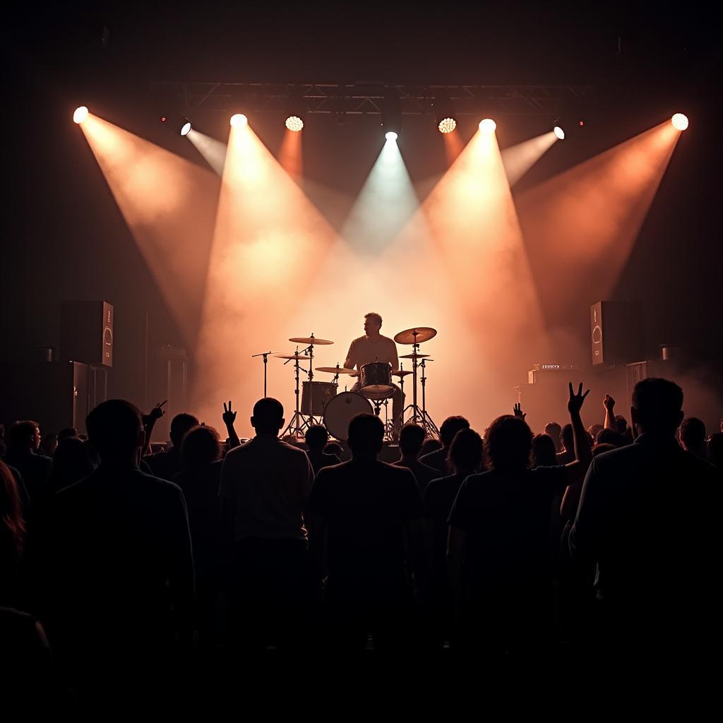 A live drumming performance captivating the audience at a technology conference.