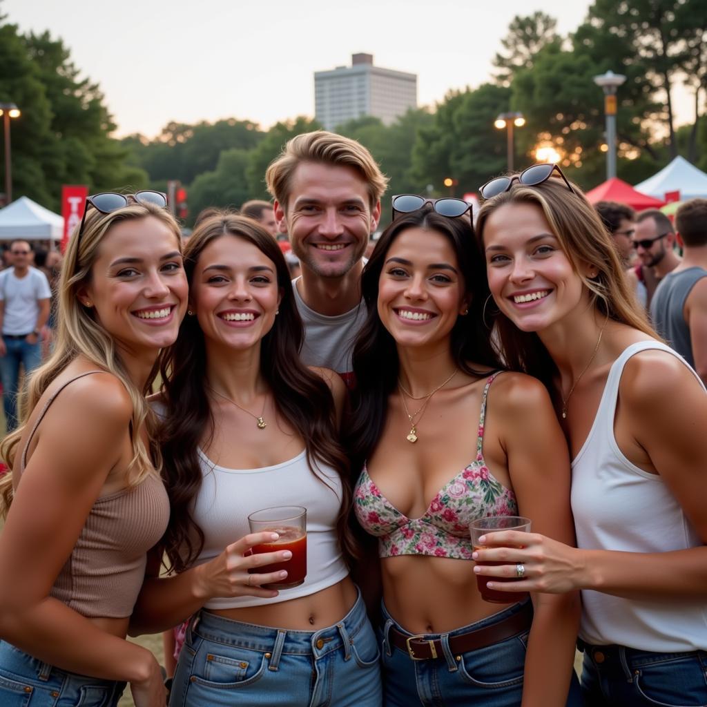 Group of friends enjoying the Texas Jazz Festival