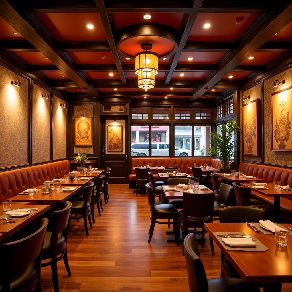 Inviting Interior of a Thai Society Restaurant