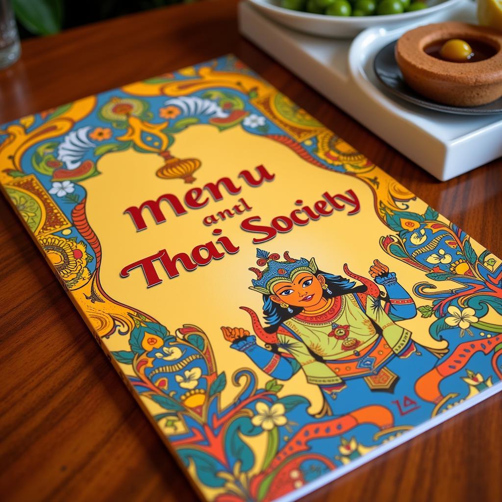 Vibrant Thai Society Restaurant Menu Cover