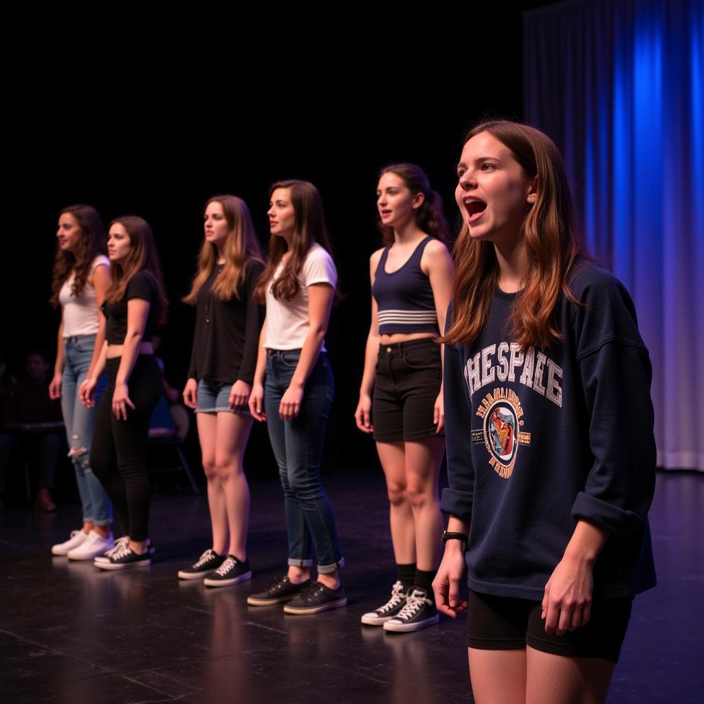 Students performing at a Thespian festival