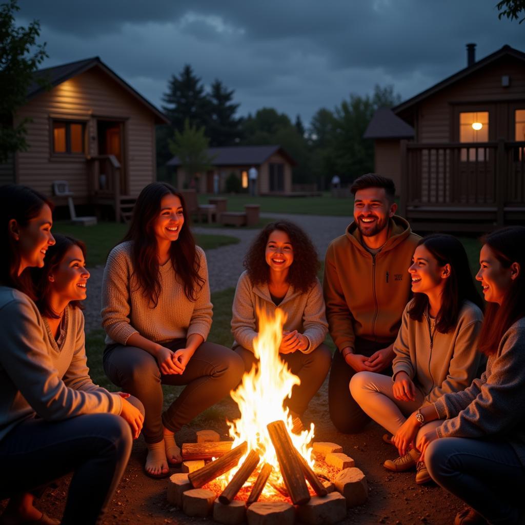 Gathering at a Tiny House Village