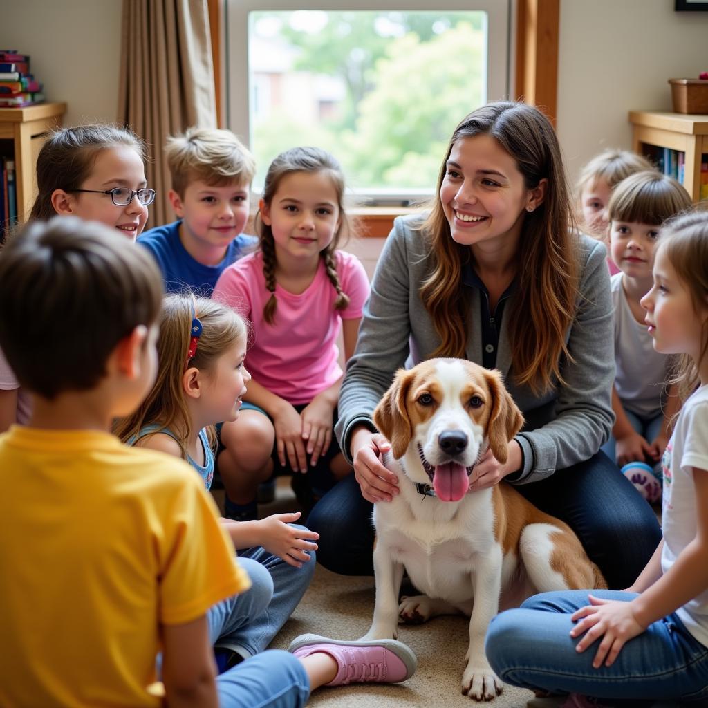 Children participating in Humane education program