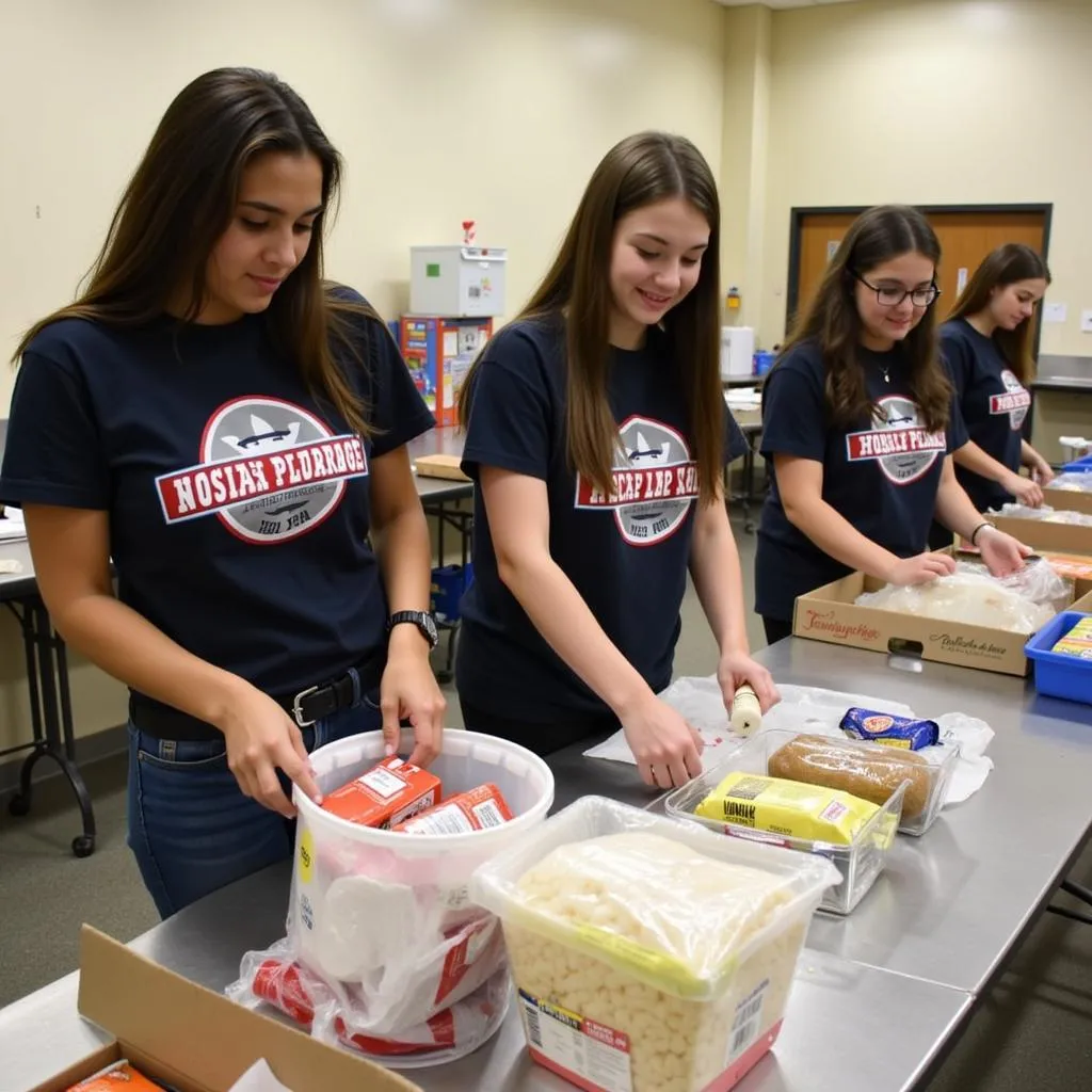 Tomball Honor Society Students Participating in a Community Service Project