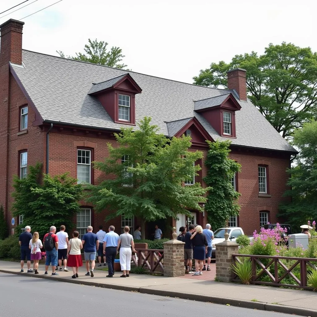 Visitors enjoying the Tompkins Historical Society