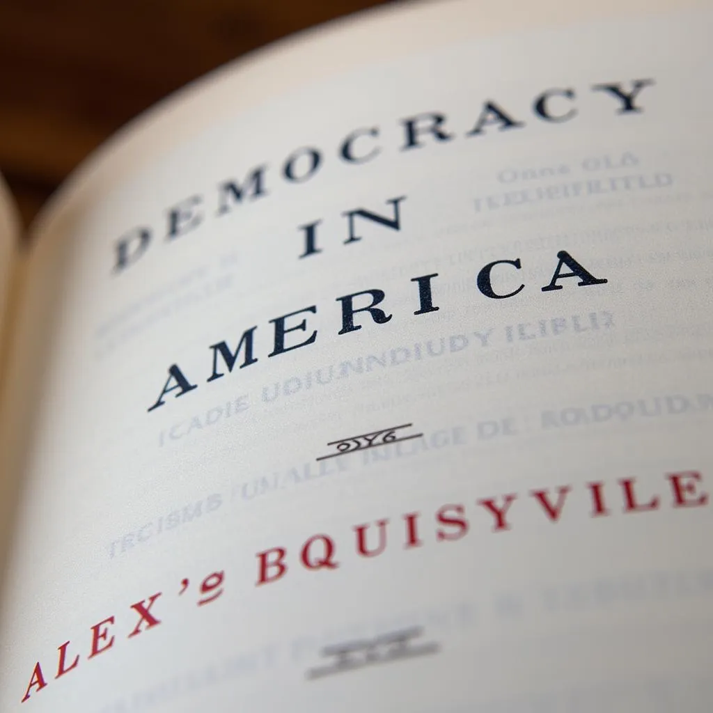 Alexis de Tocqueville's "Democracy in America" book cover