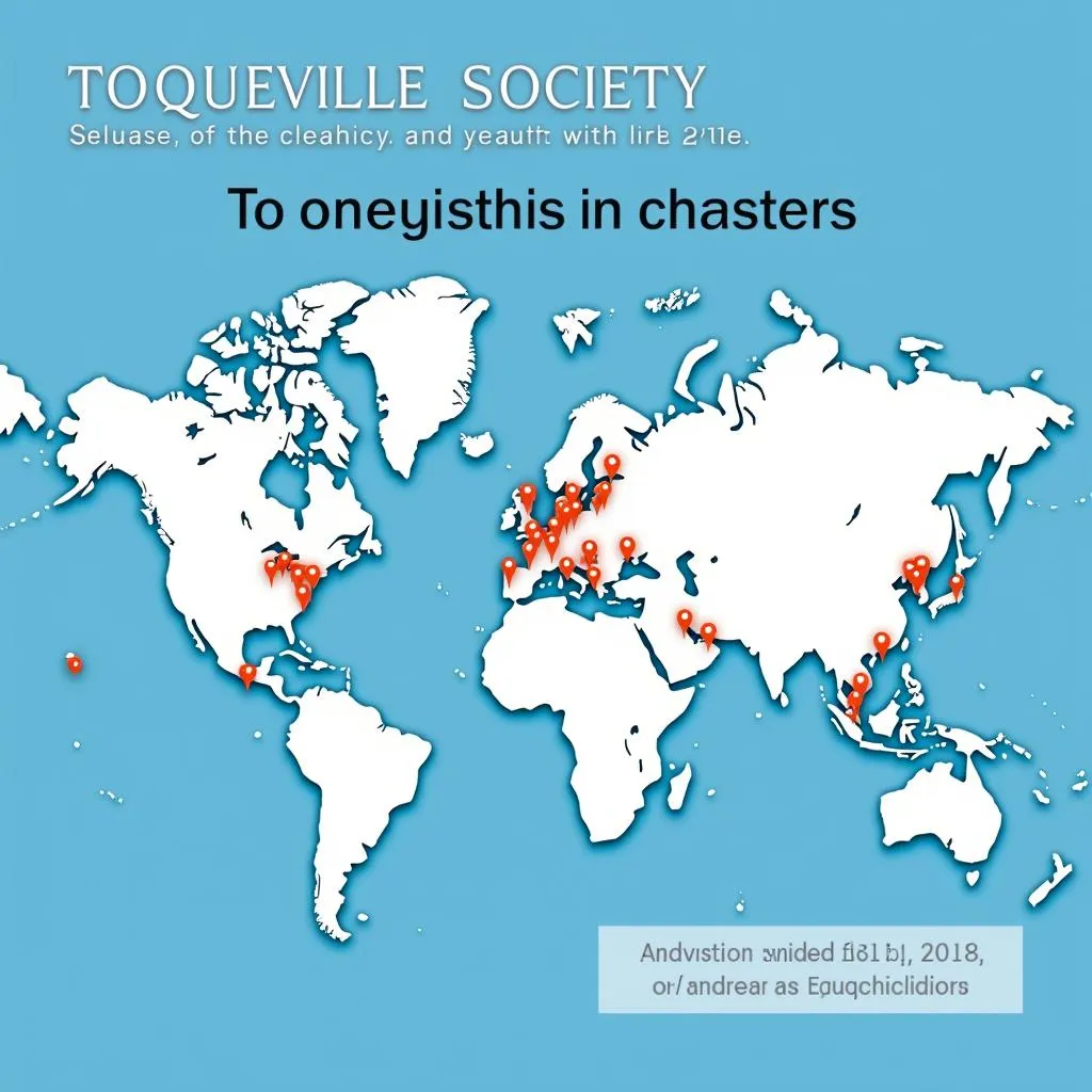 A world map highlighting Toqueville Society chapters worldwide