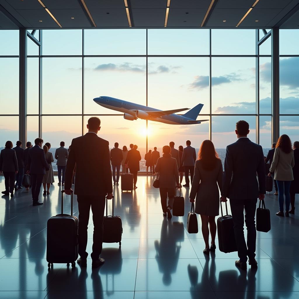 Travelers at Airport from Different Cultures