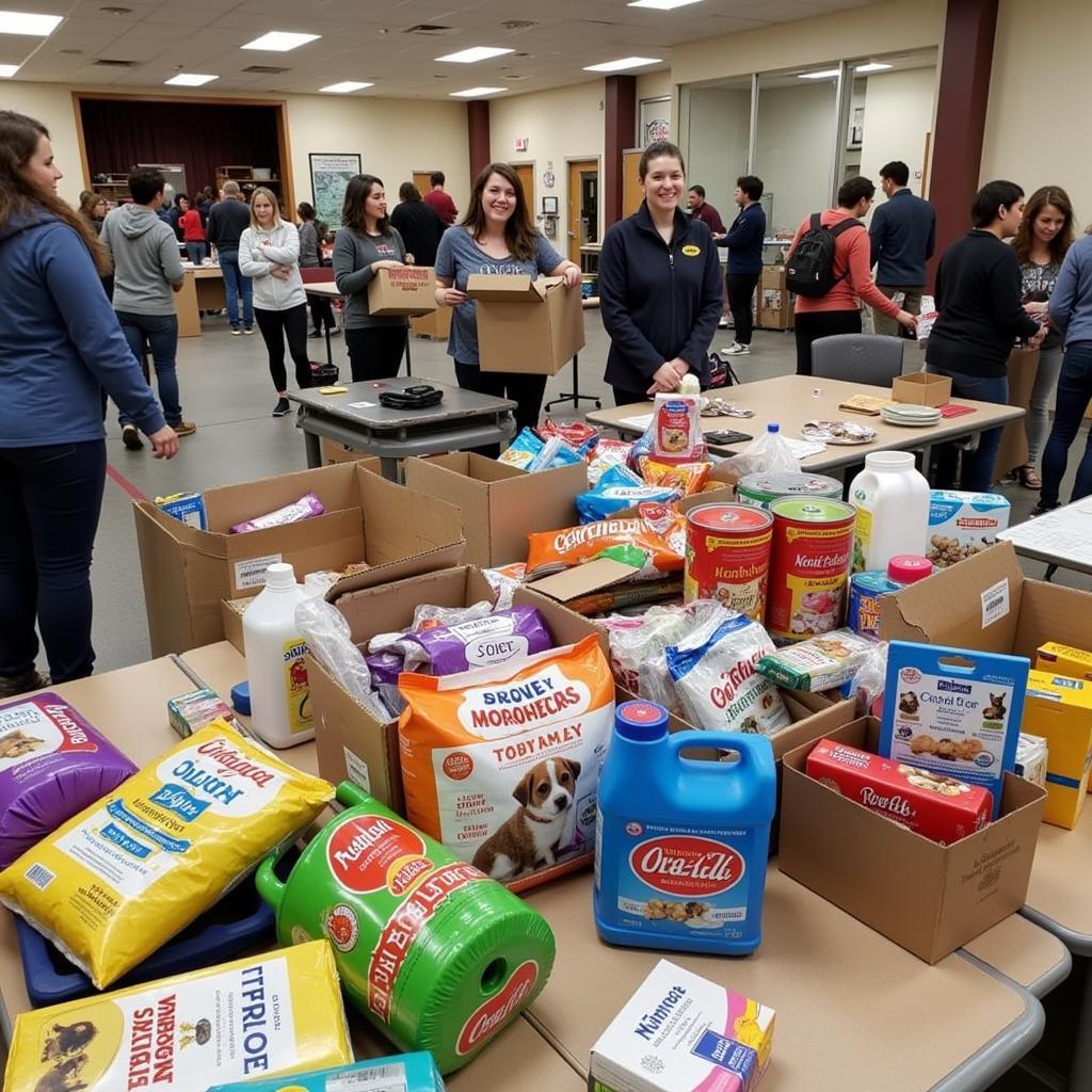 Community members come together for a successful donation drive, filling a van with supplies for the TCHS shelter.