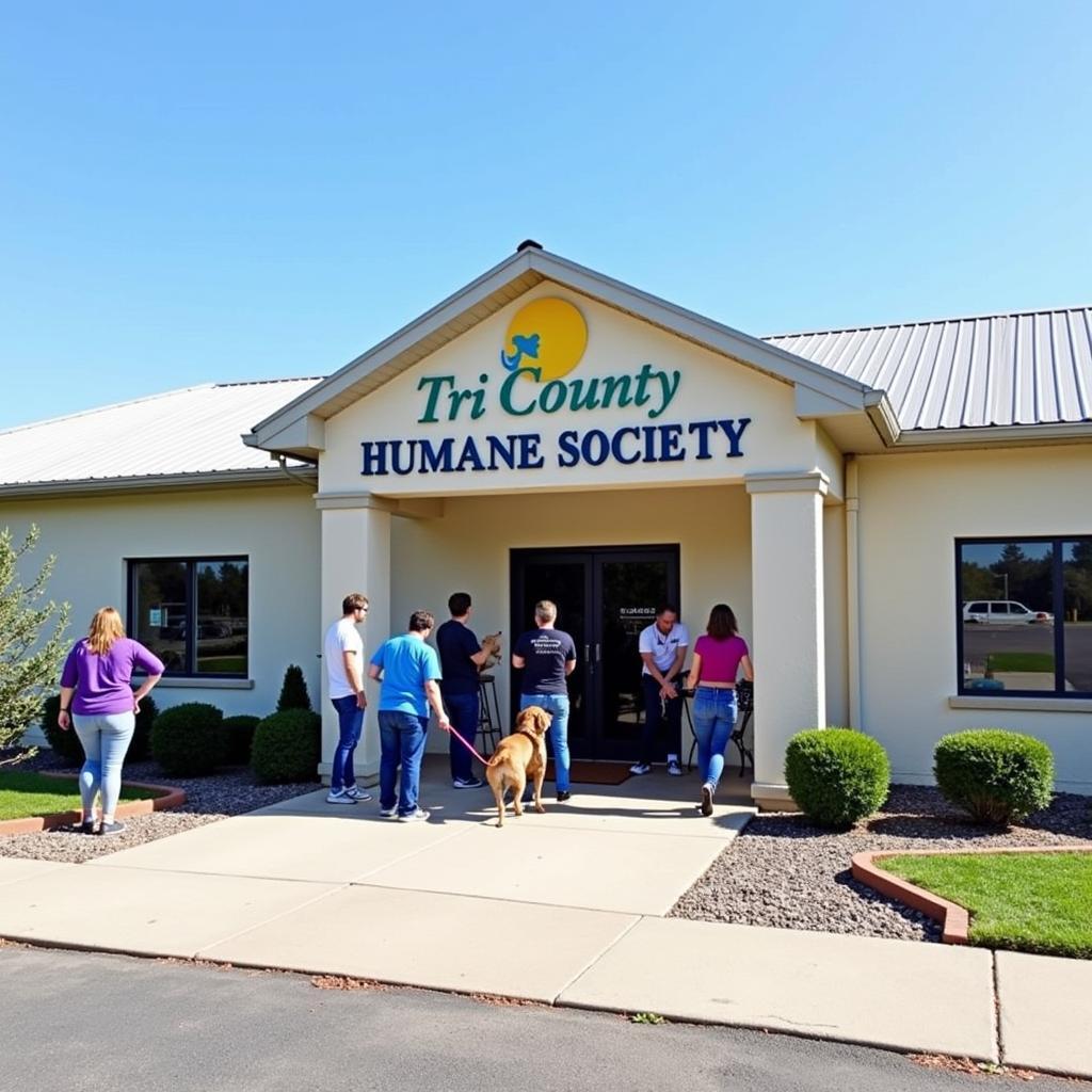 The exterior of the Tri-County Humane Society building