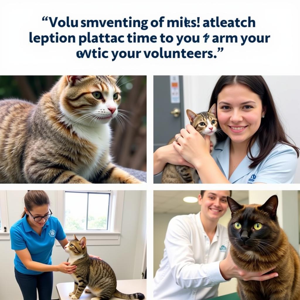 Volunteers socializing with cats at the Tri-County Humane Society in Boca Raton