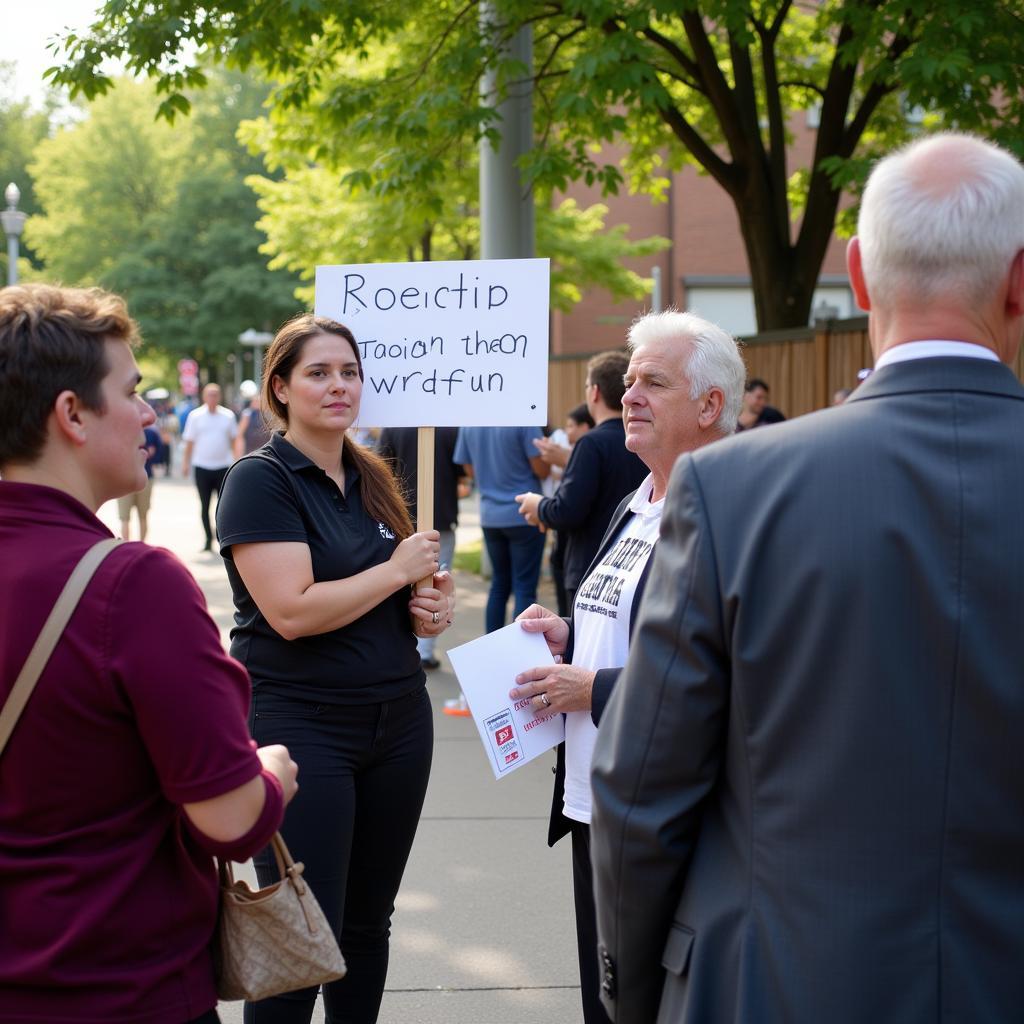 Members of the Unitarian Universalist Society participate in a social justice event