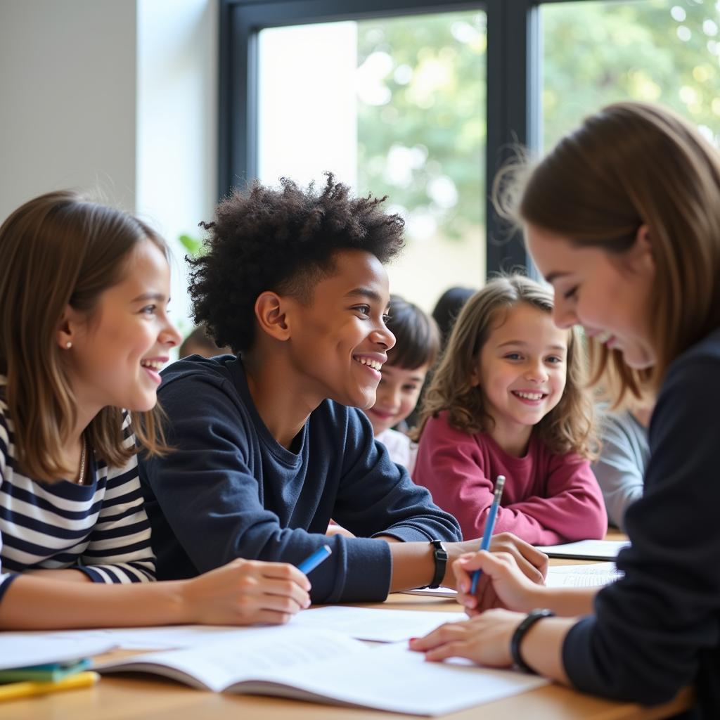 Urban youth engaged in an interactive education program