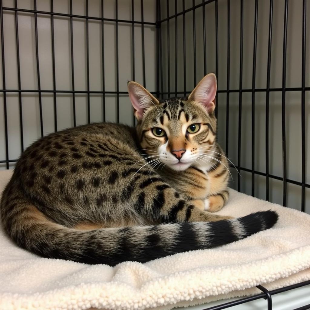 Cat peacefully resting at Valley River Humane Society