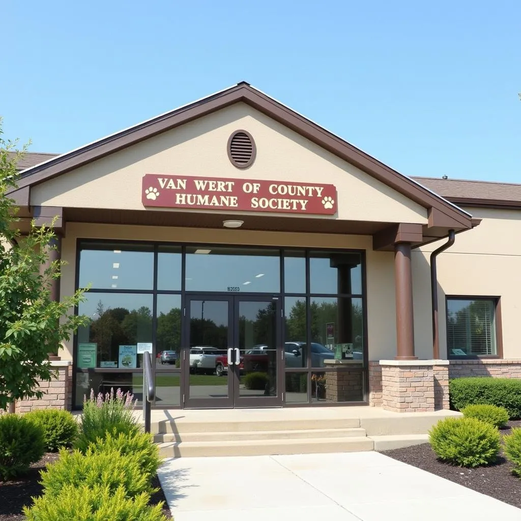 Exterior view of the Van Wert County Humane Society building